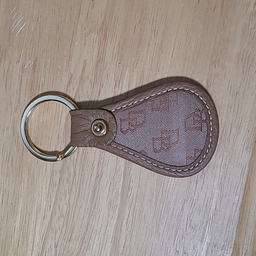 Dooney & Bourke Signature Logo Leather Keychain
